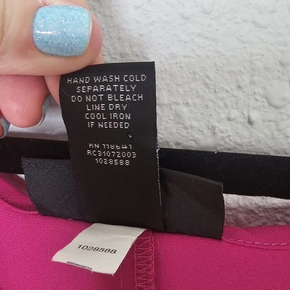 Lane Bryant Pink Black Hi Lo Tunic Blouse Shiny Plus Size 18/20 - Picture 8 of 13